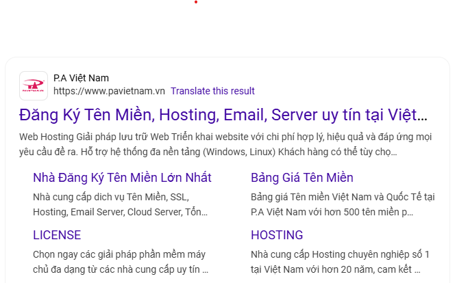 Trang web của PA VietNam